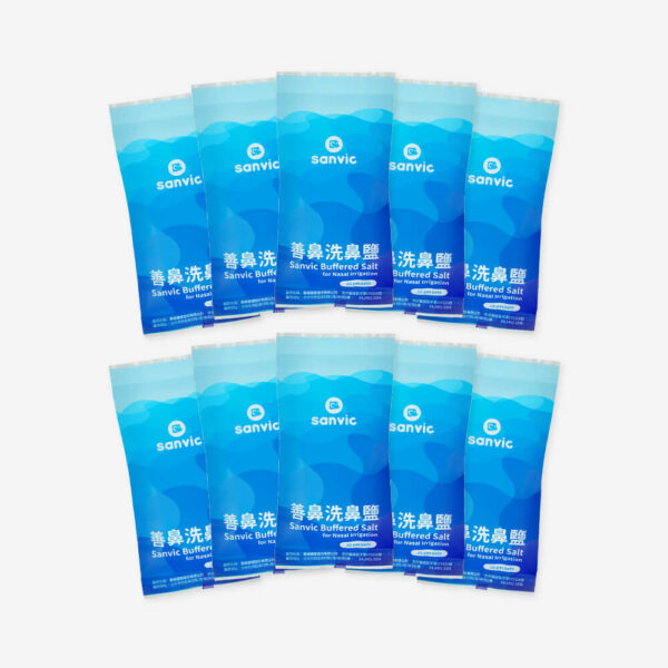 10 bags of sanvic nasal saline for sinus rinse bottle